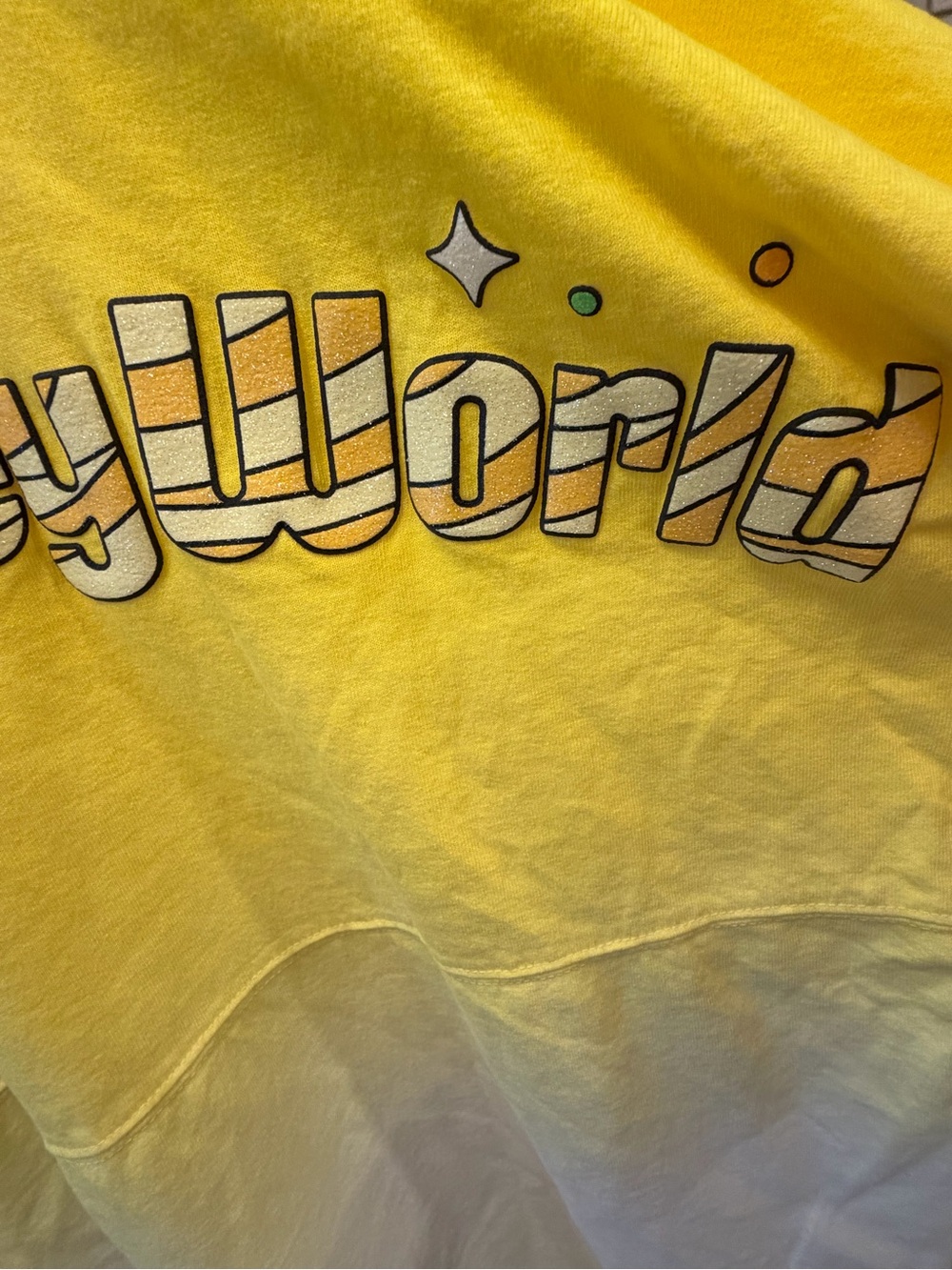Disney Parks Dole Whip Pineapple Swirl Spirit Jersey Yellow Ombré Large - Picture 5 of 11